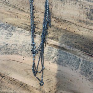 Black and Silver fringe necklace